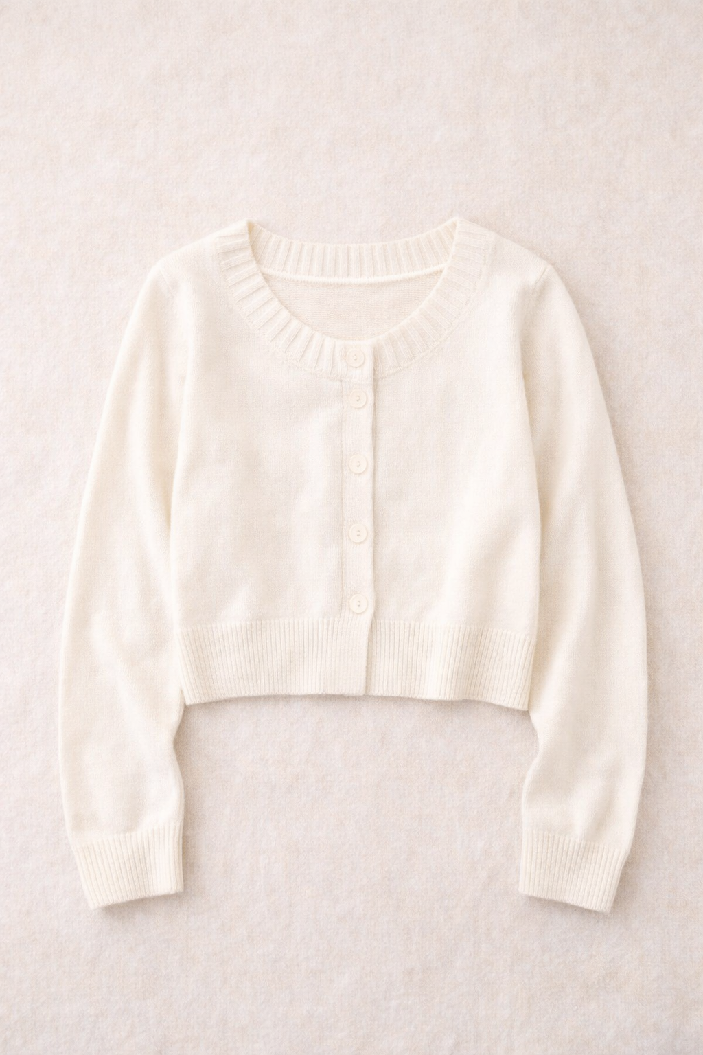 Cropped Lambswool Cardigan