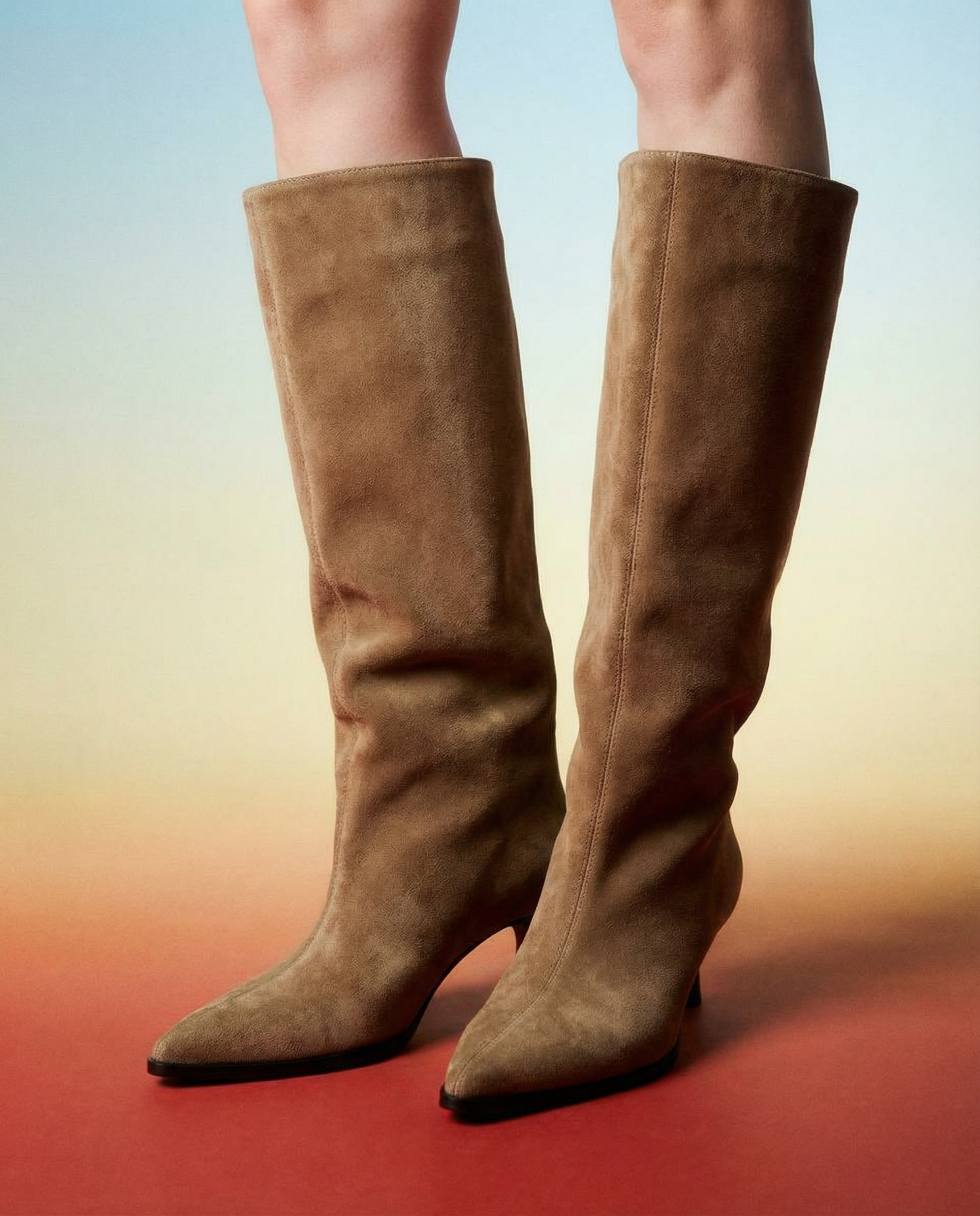 Emma Beige Leather Boots