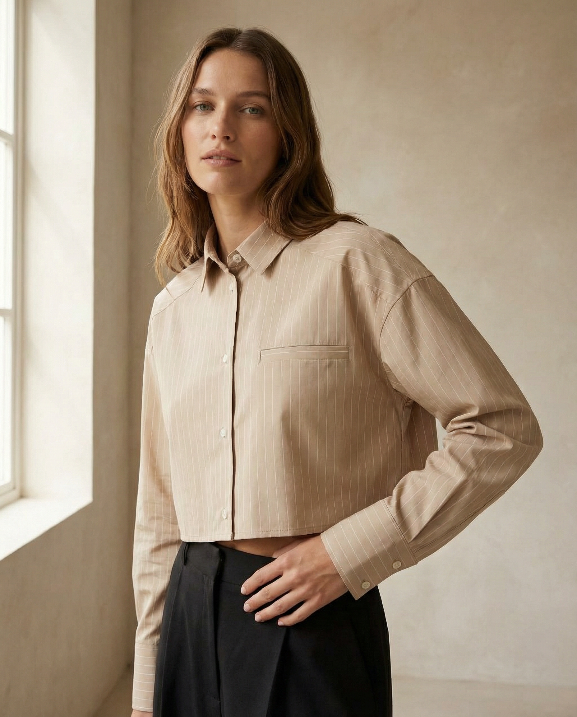 Cropped Striped Shirt