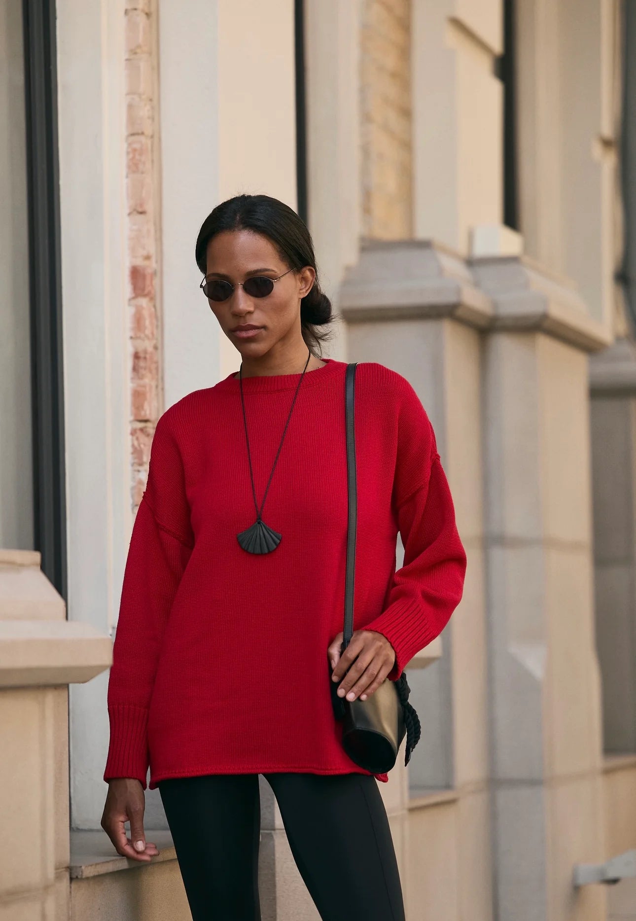 Exposed Seam Cotton Sweater