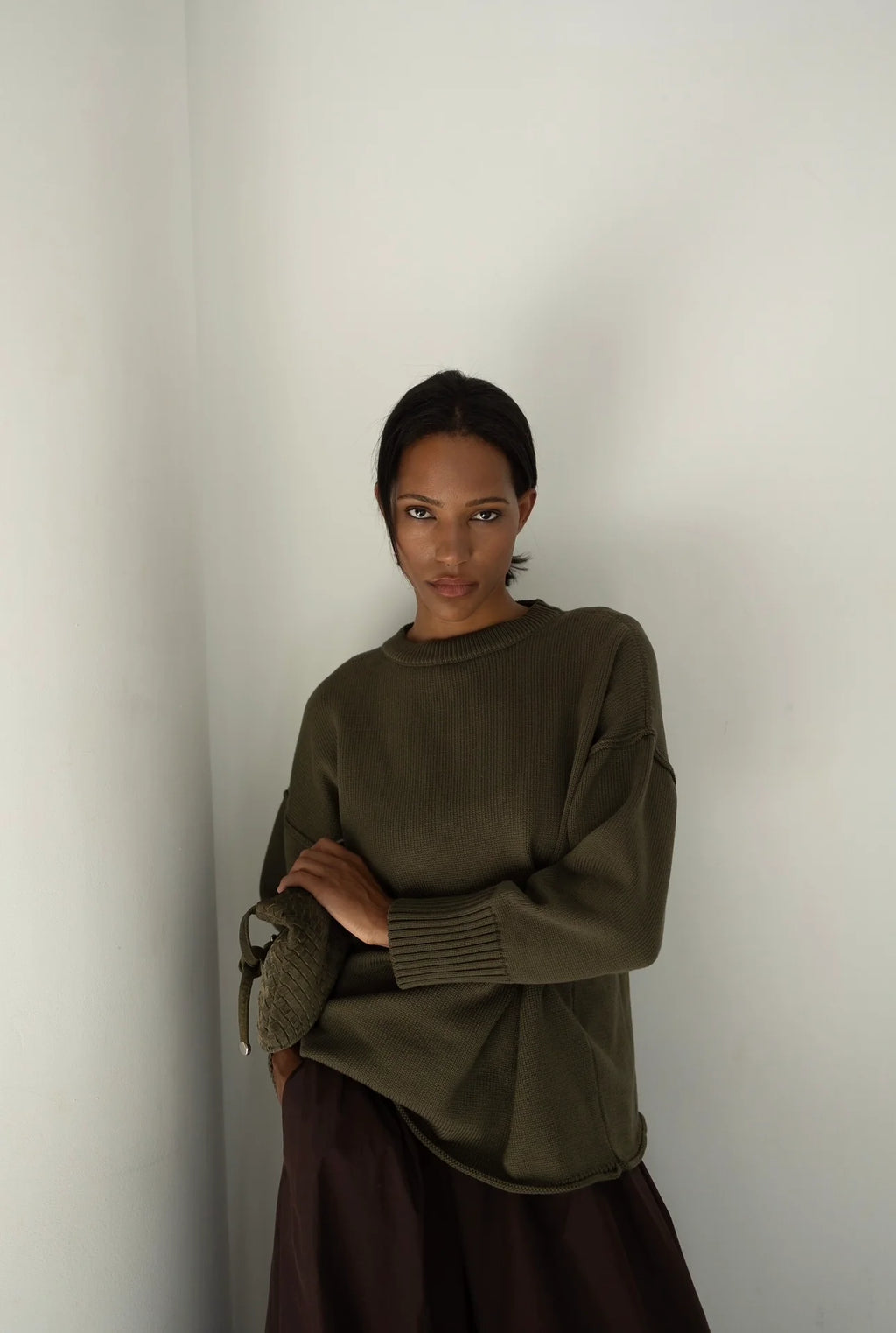 Exposed Seam Cotton Sweater