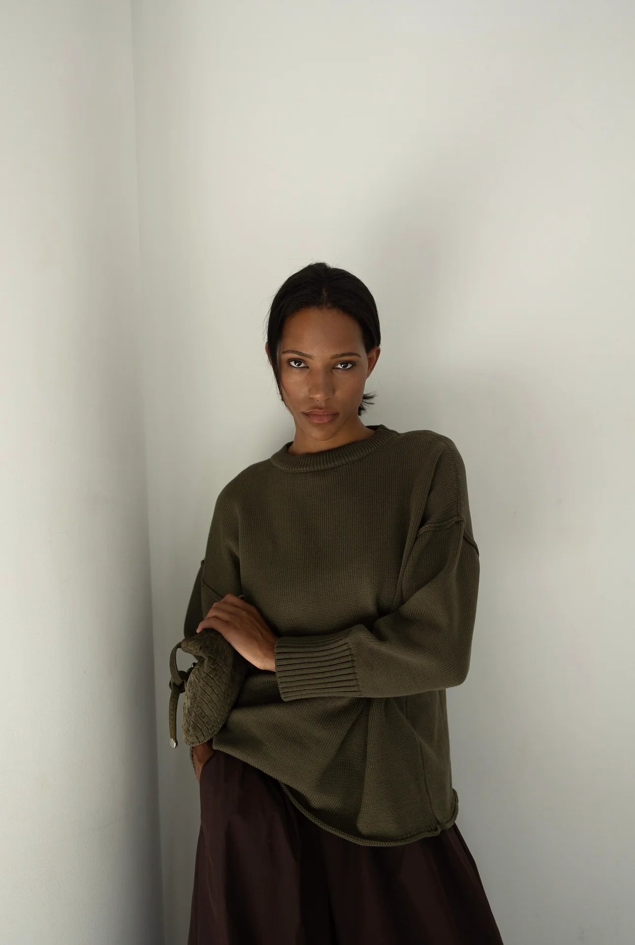 Exposed Seam Cotton Sweater