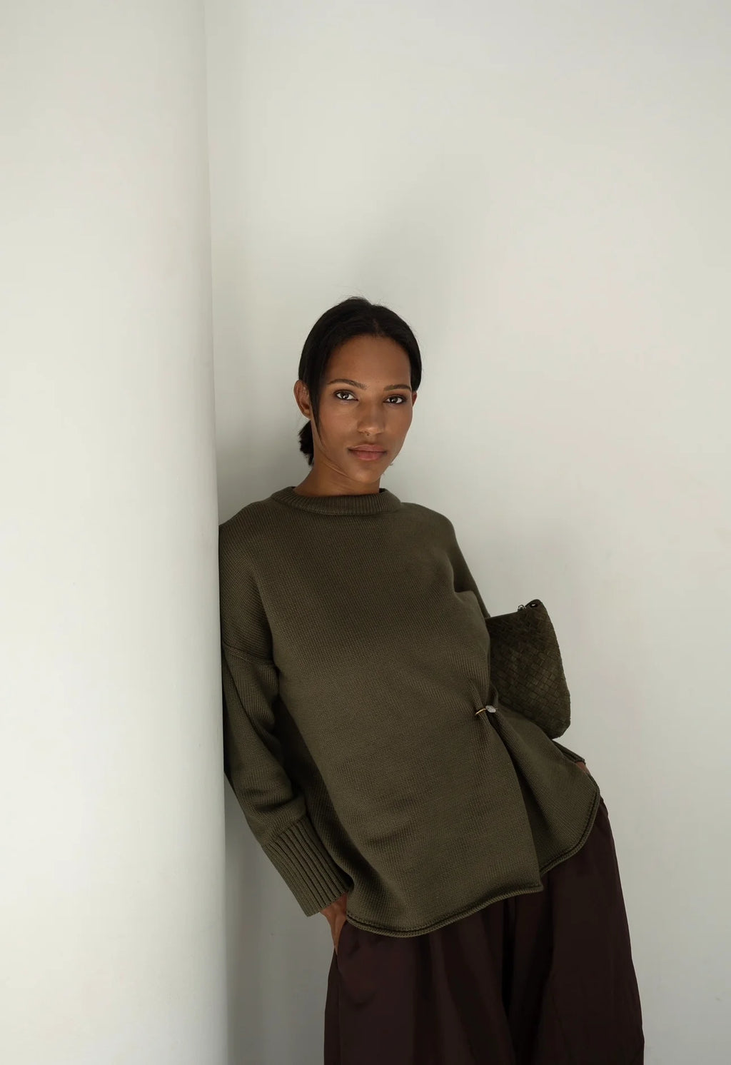 Exposed Seam Cotton Sweater