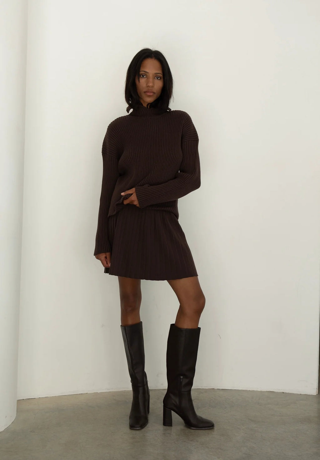 Cotton Ribbed Knit Sweater