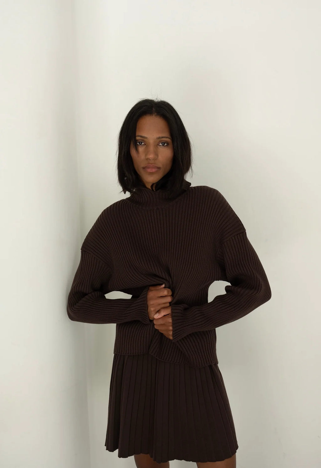 Cotton Ribbed Knit Sweater
