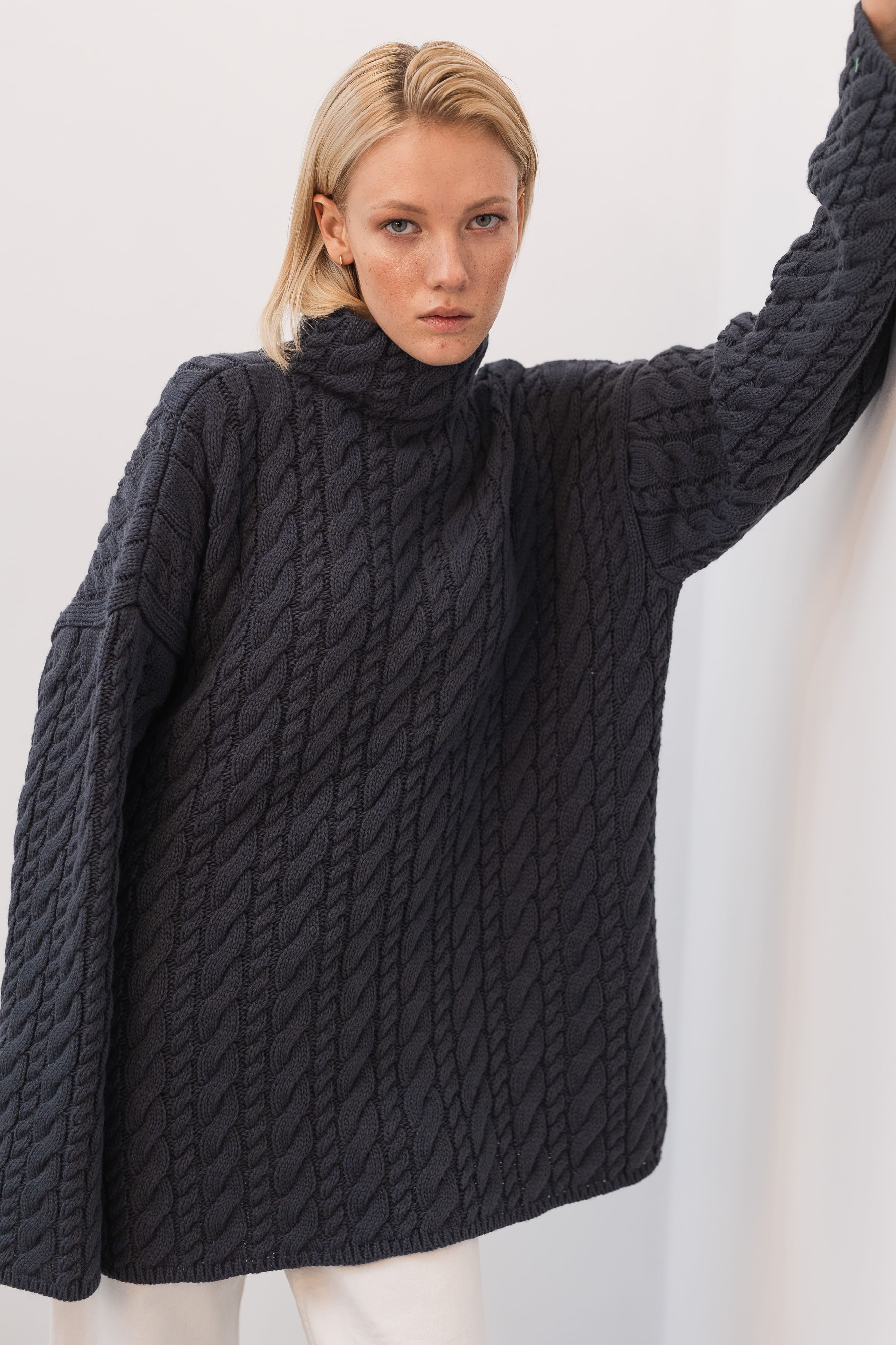 High-Neck Wool Sweater