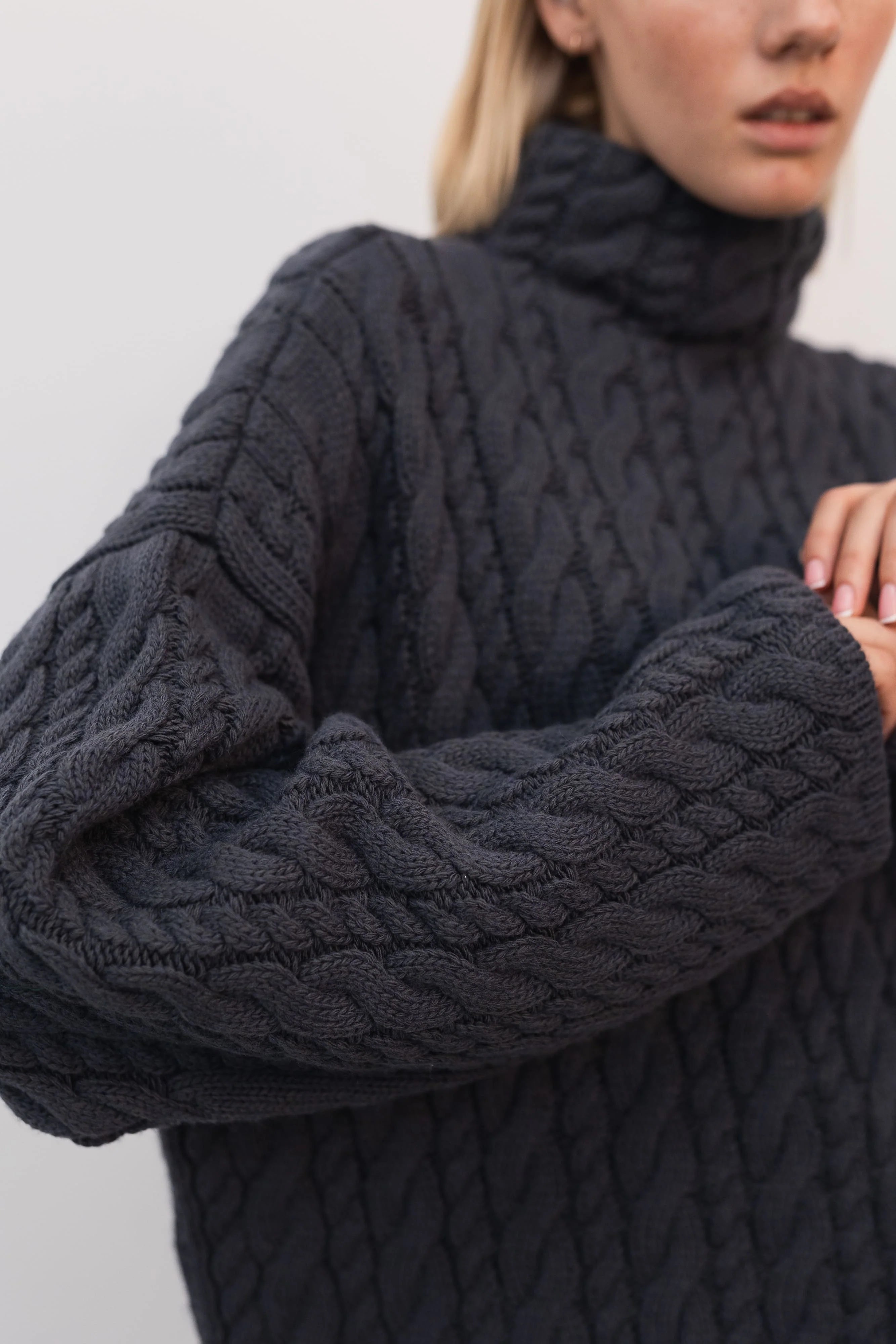 High-Neck Wool Sweater