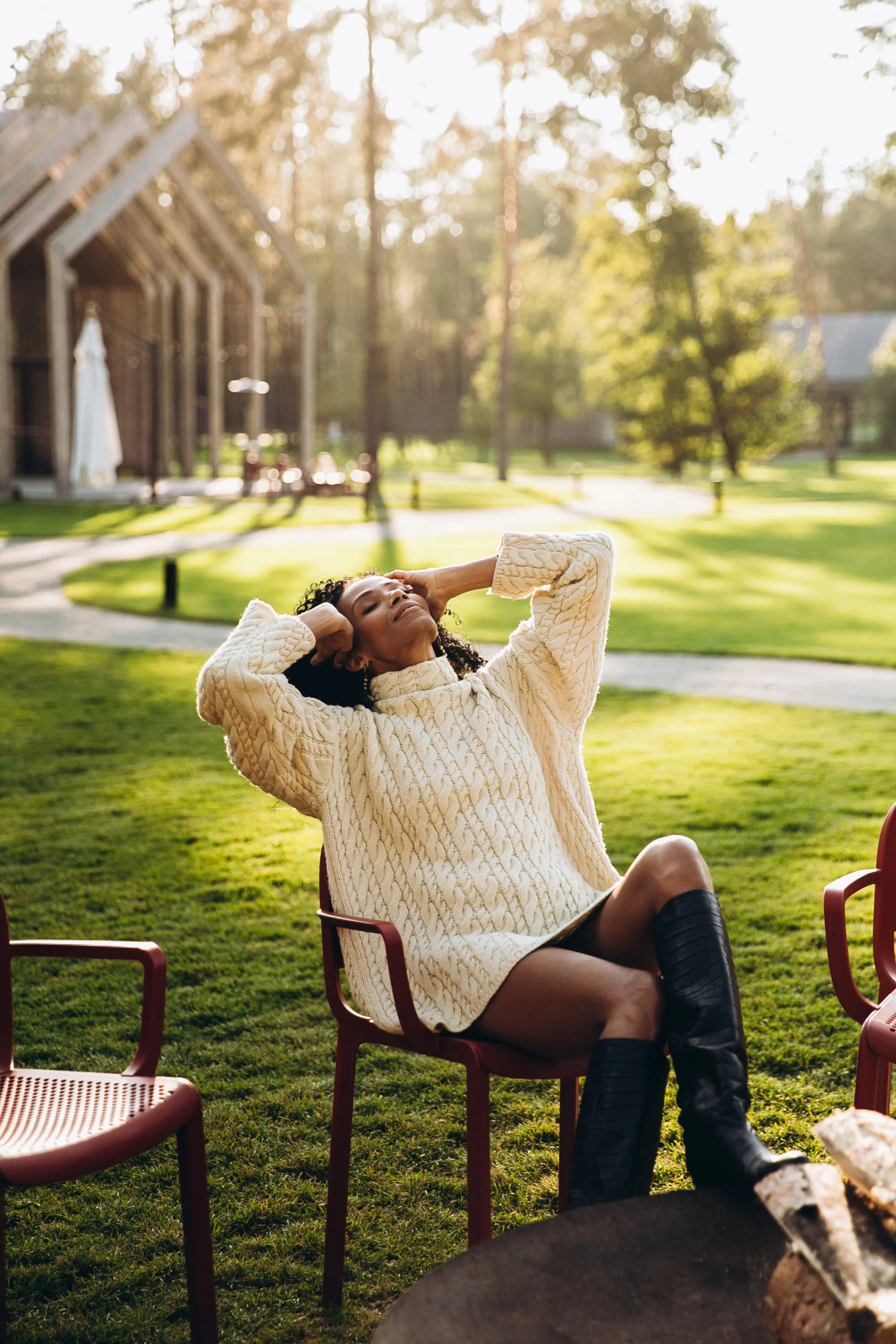 High-Neck Wool Sweater
