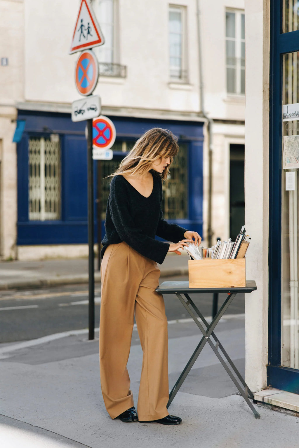 Tailored Knit Palazzo Pants