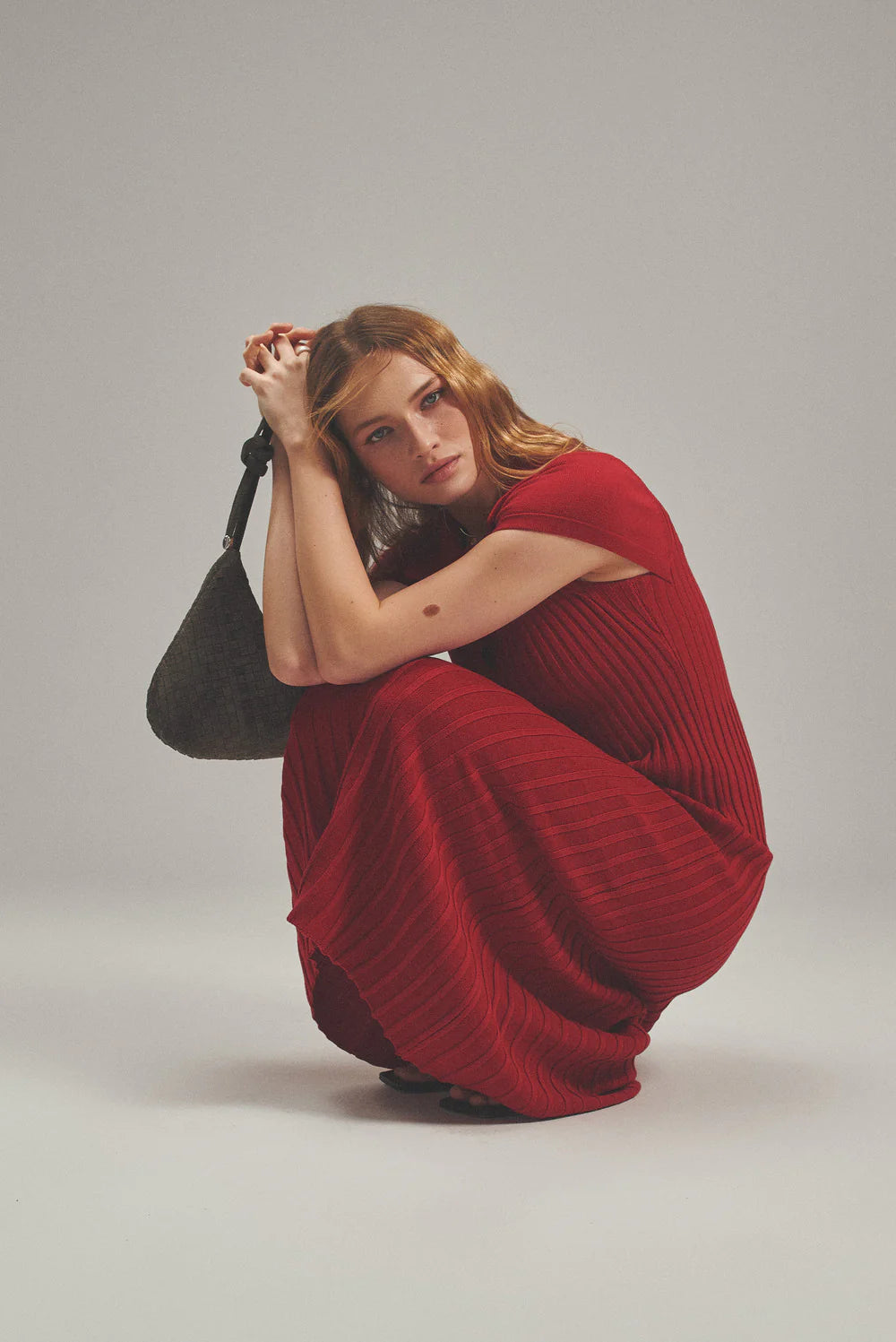 Plissé Knit Dress