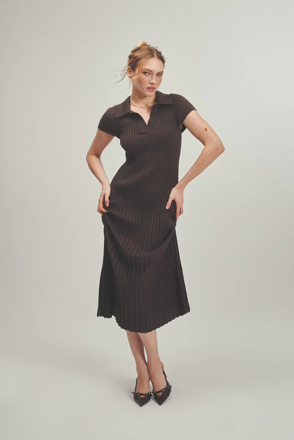 Plissé Knit Dress