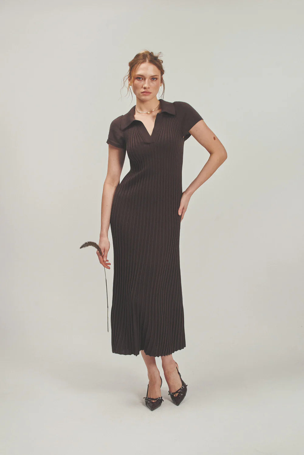 Plissé Knit Dress