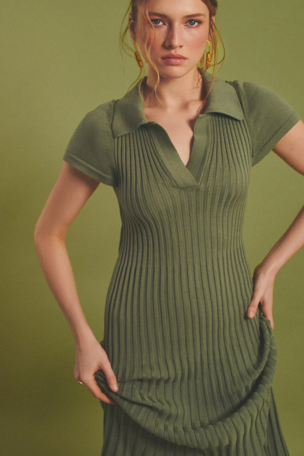 Plissé Knit Dress