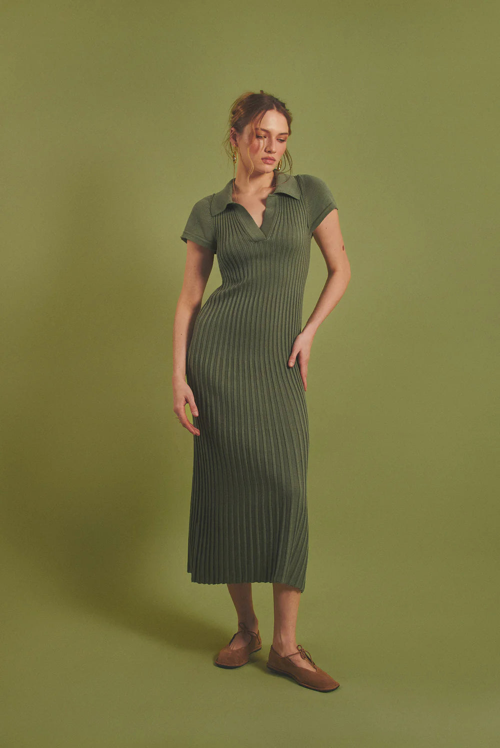 Plissé Knit Dress