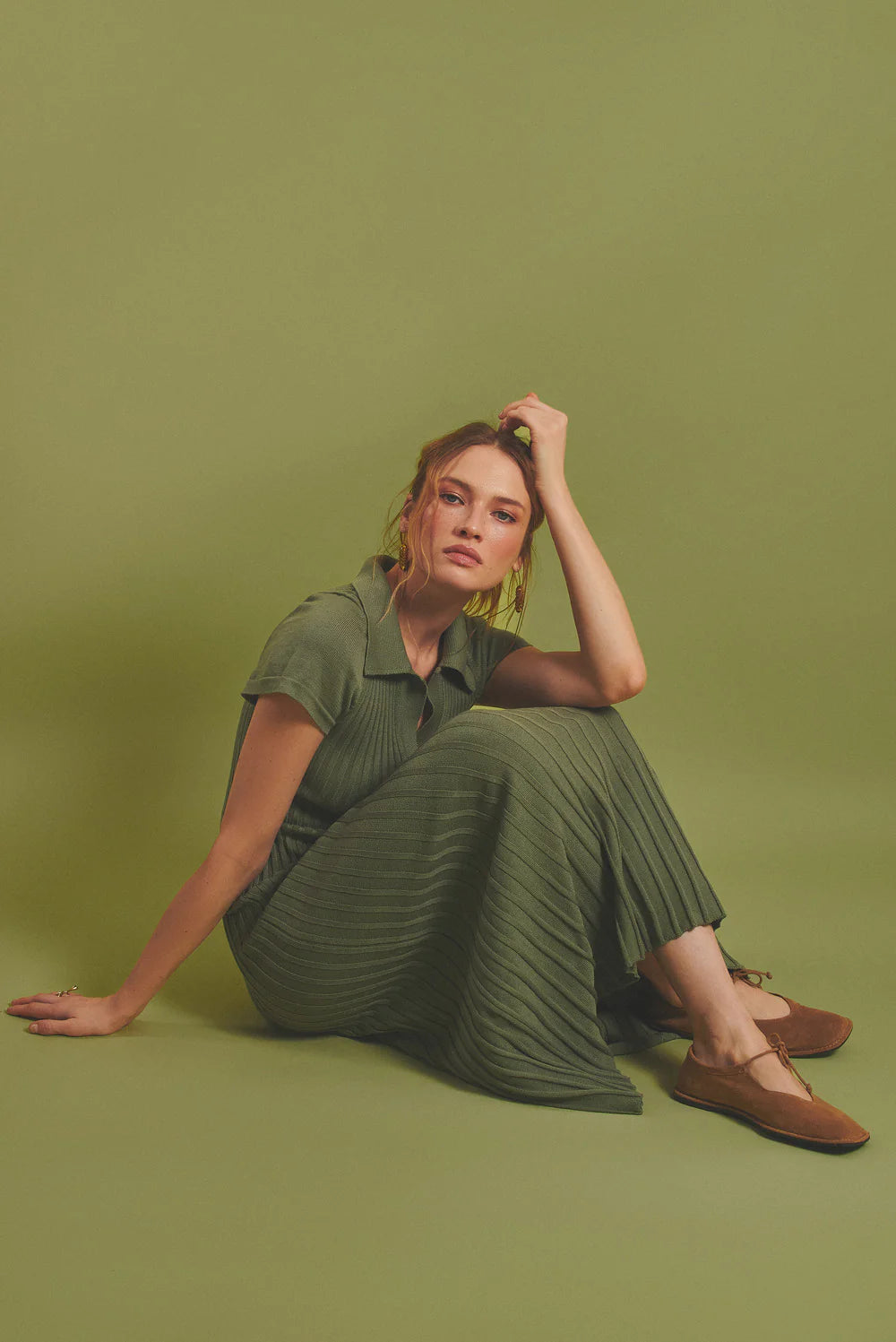 Plissé Knit Dress
