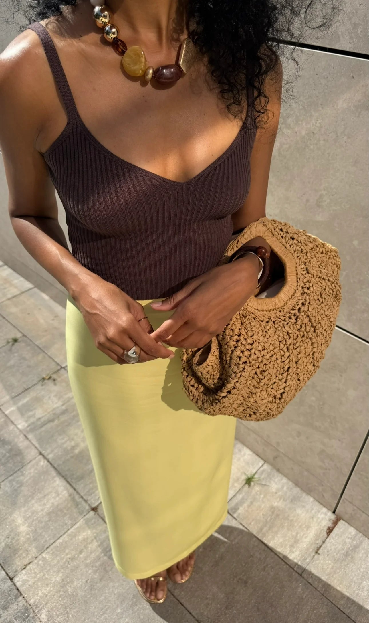 Long Stretch Knit Tank