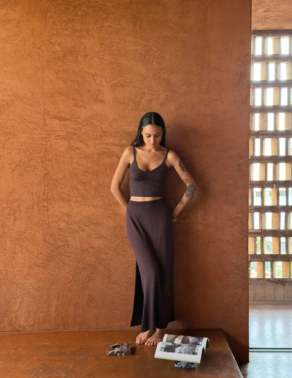 Long Stretch Knit Tank