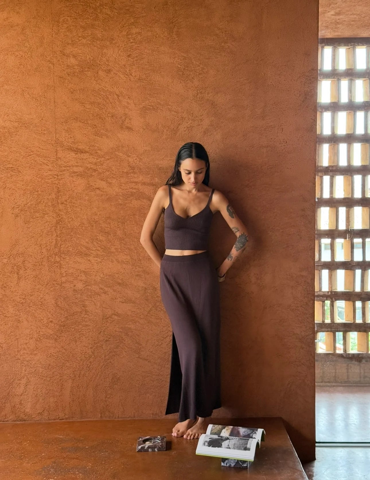 Long Stretch Knit Tank