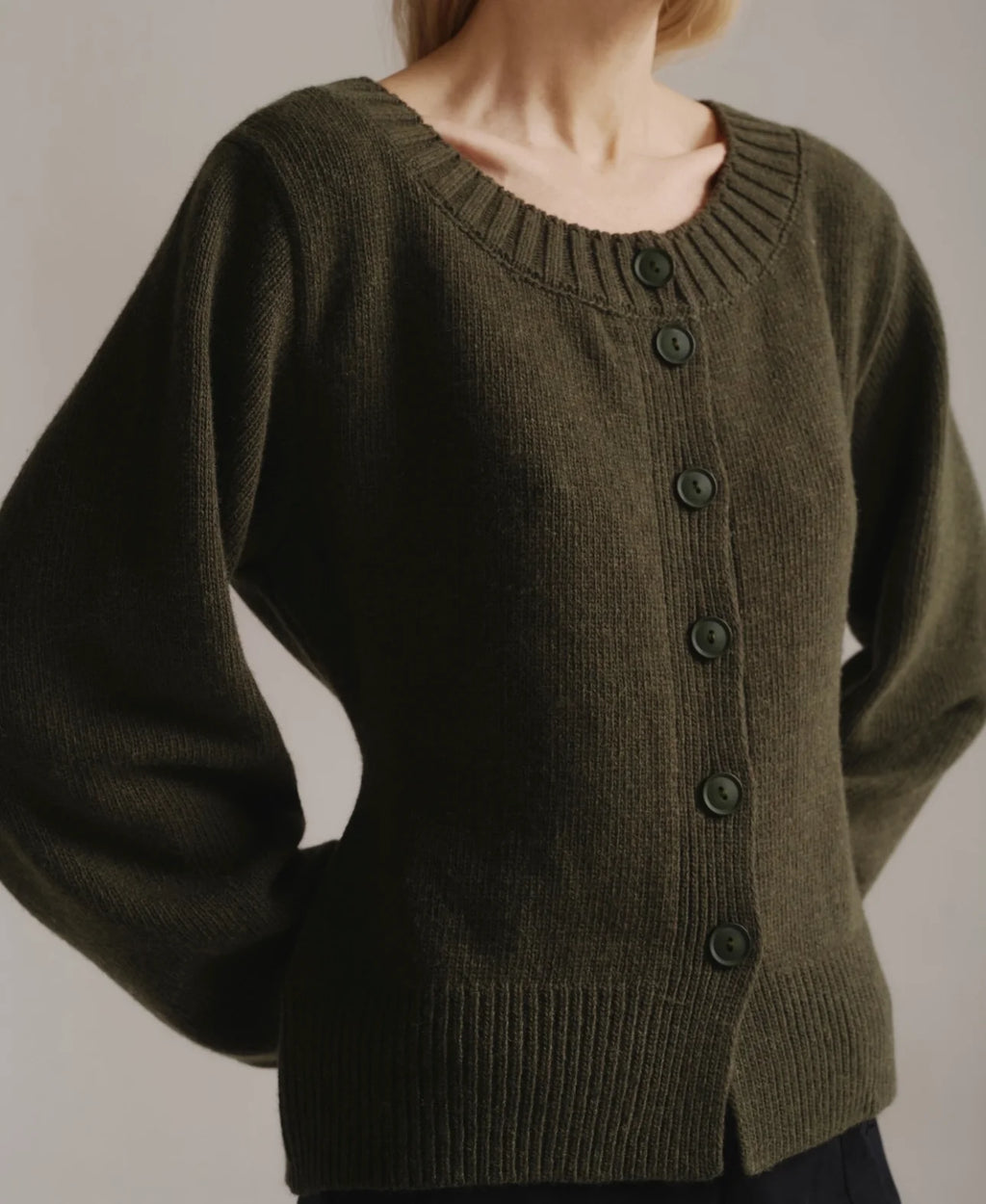 Cropped Lambswool Cardigan
