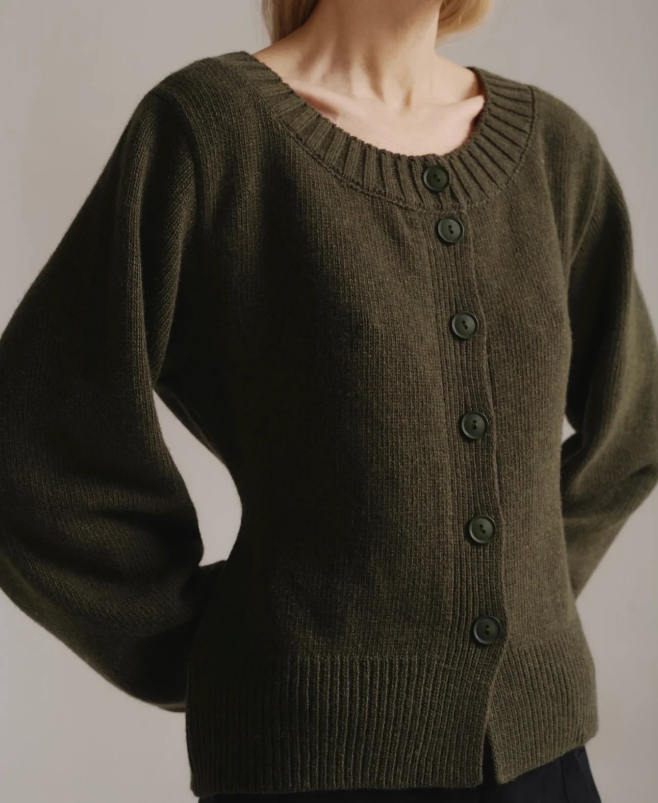 Cropped Lambswool Cardigan