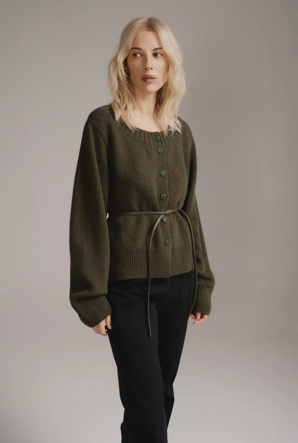 Cropped Lambswool Cardigan