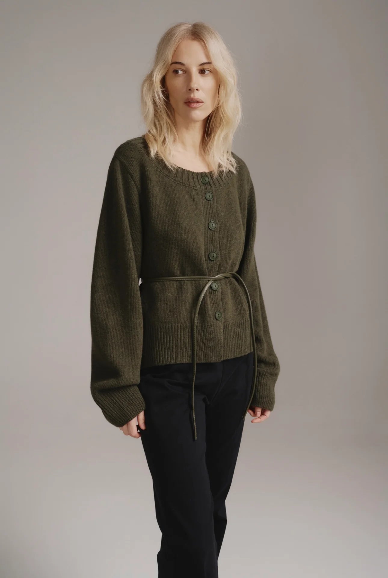 Cropped Lambswool Cardigan