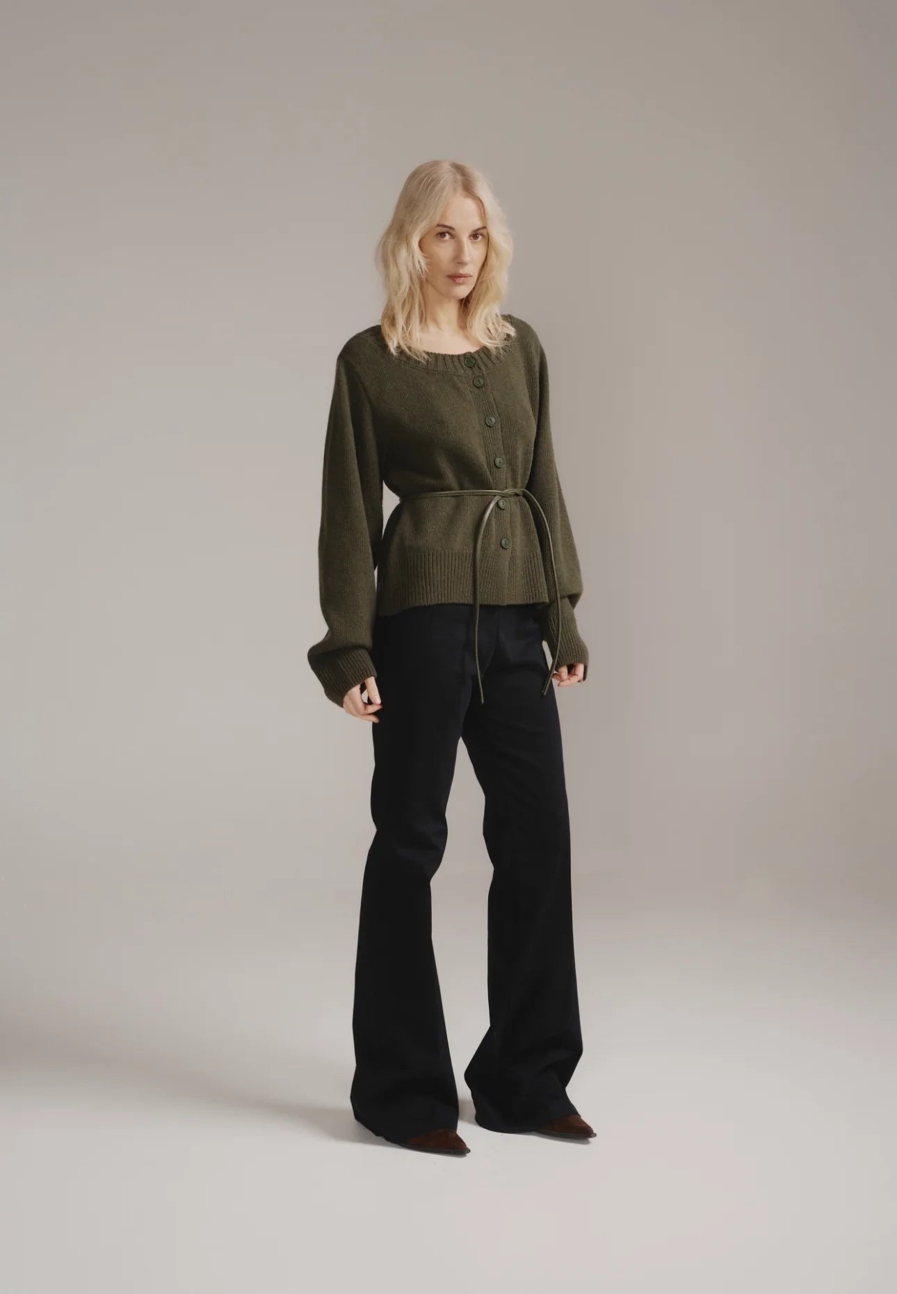 Cropped Lambswool Cardigan