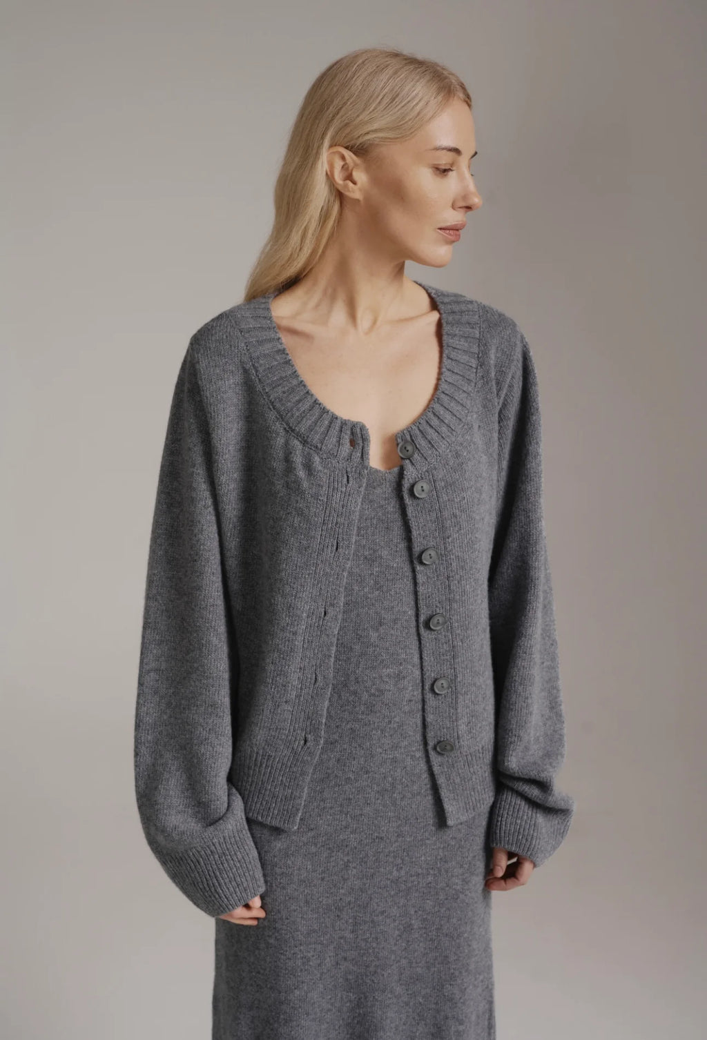 Cropped Lambswool Cardigan