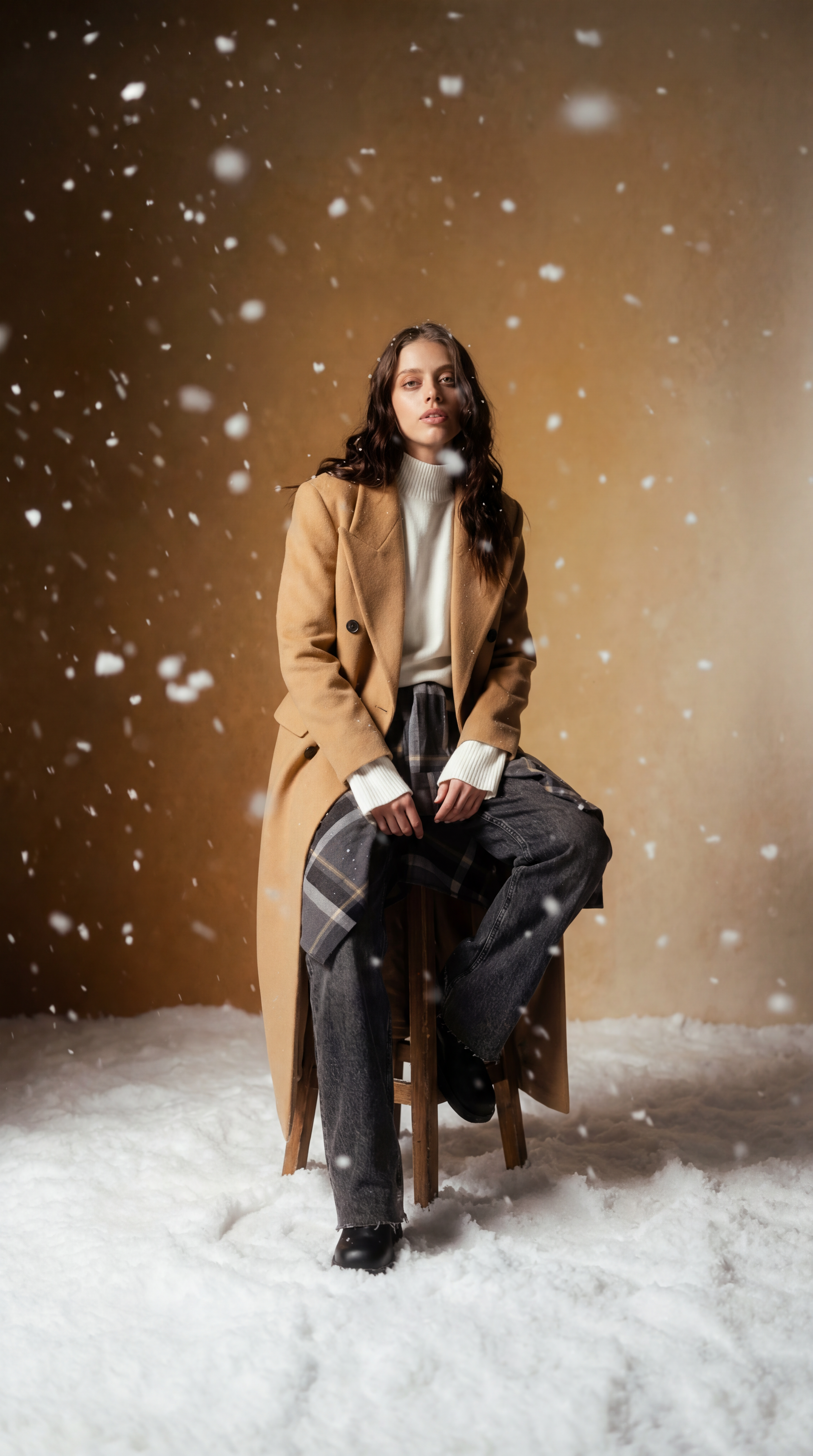 Double-Breasted Wool Coat — Beige